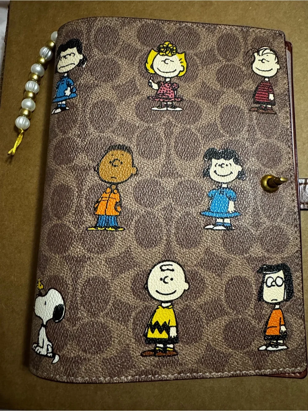 Coach Notebook Personal/A6 Binder Adapter with Beaded Charm
